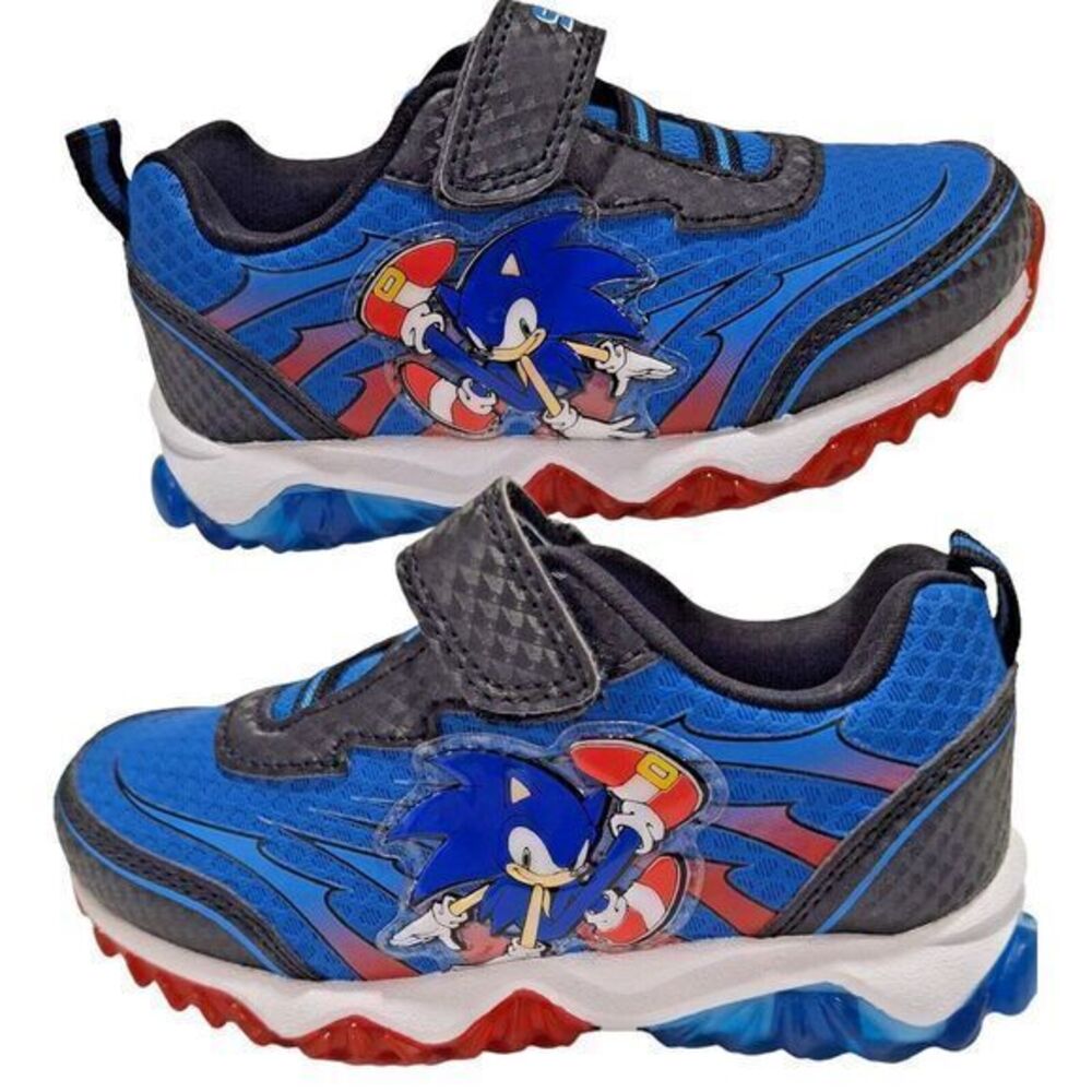 New Sega Sonic the Hedgehog luminous‎ sports shoes for boys blue size 7 (15cms)